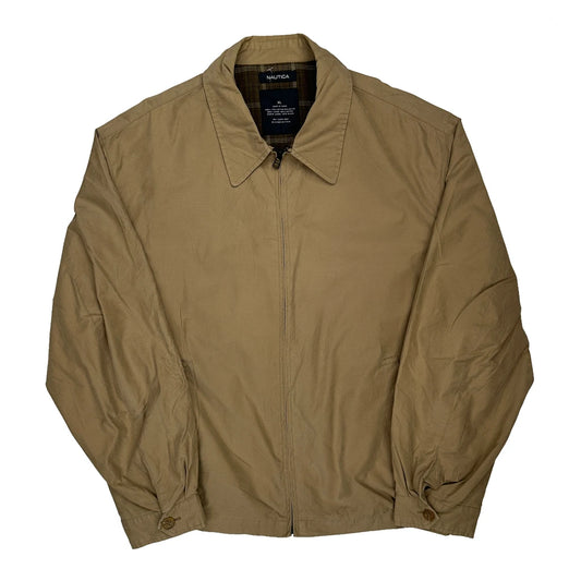Vintage Nautica Harrington Jacket - XL Beige Cotton Blend