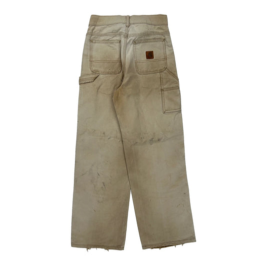 Carhartt Carpenter Trousers - 27W 28L Beige Cotton