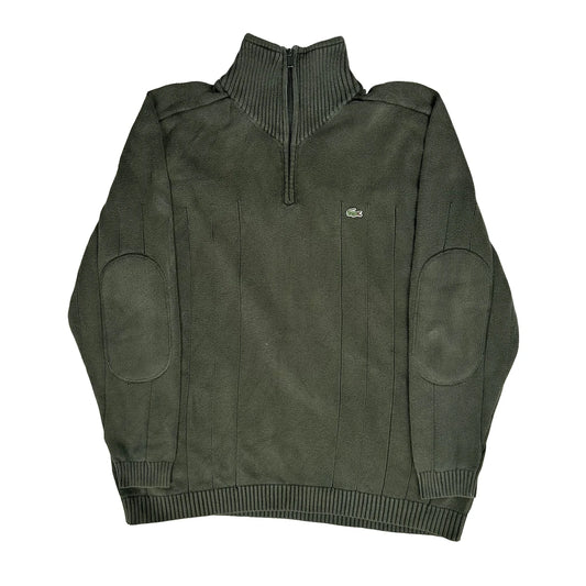 Lacoste 1/4 Zip - XL Green Cotton