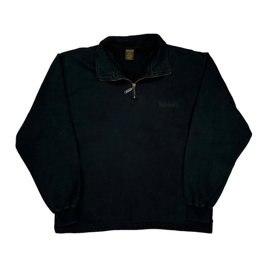 Timberland 1/4 Zip - Medium Black Cotton Blend