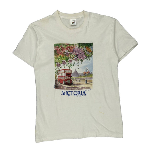 Victoria Canada Fruit Of The Loom Single Stitch T-Shirt - Large White Cotton