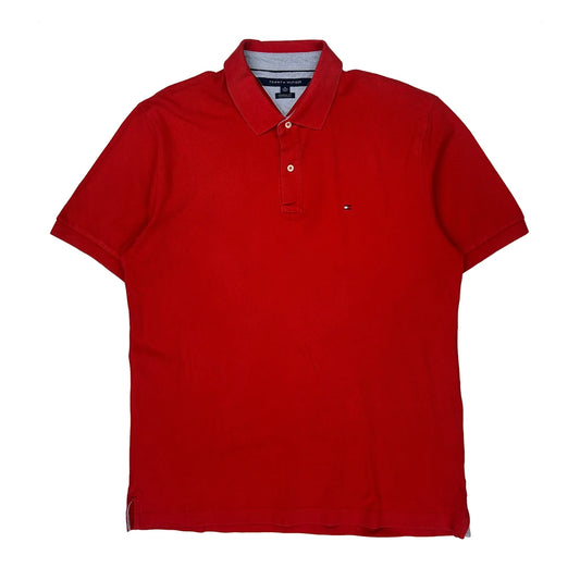 Tommy Hilfiger Polo Shirt - XL Red Cotton