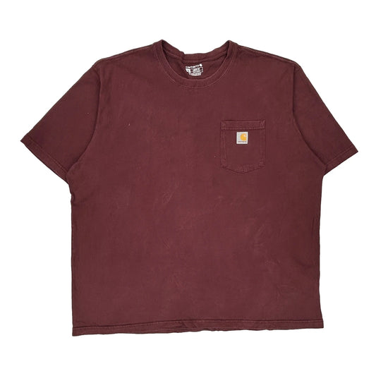 Carhartt T-Shirt - 2XL Burgundy Cotton
