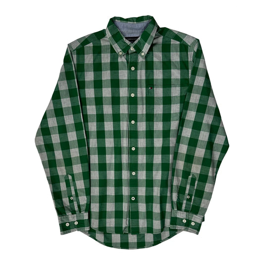 Tommy Hilfiger Checked Shirt - Small Green Cotton