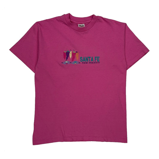 Vintage Santa Fe New Mexico Anvil Single Stitch T-Shirt - Medium Pink Cotton