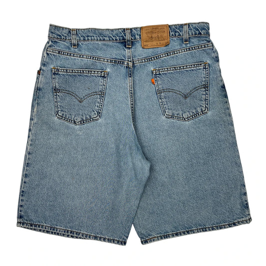 Levis Wide Leg Denim Shorts - 36W 13L Blue Cotton