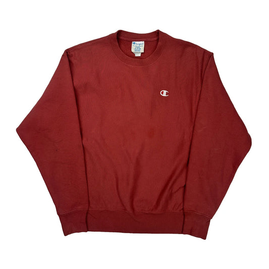 Reverse Weave Champion Sweatshirt - Large Red Cotton Blend