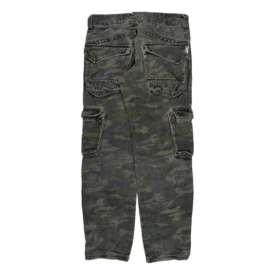 Bauhaus Camo Cargo Trousers - 29W 30L Camo Cotton