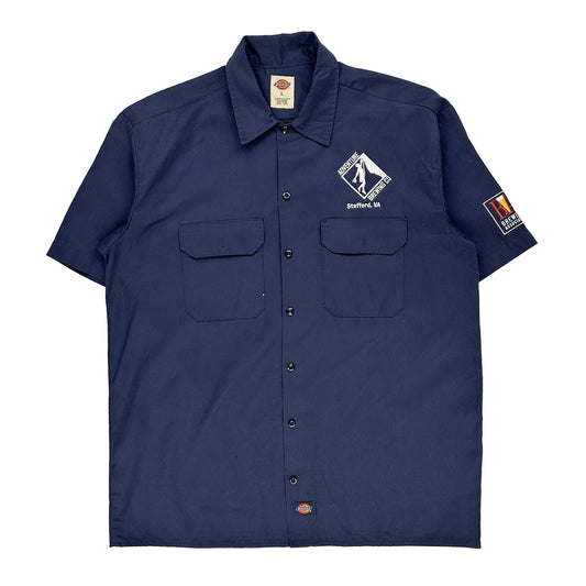 Stafford, Va Dickies Short Sleeve Shirt - Large Navy Polyester Blend