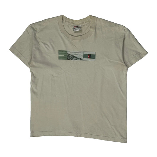Made In USA Nike T-Shirt - Large Beige Cotton