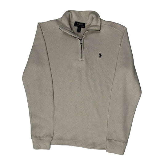 Age 14-16 Polo By Ralph Lauren 1/4 Zip - Large Cream Cotton