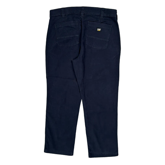 Cat Workwear Trousers - 38W 29L Navy Cotton