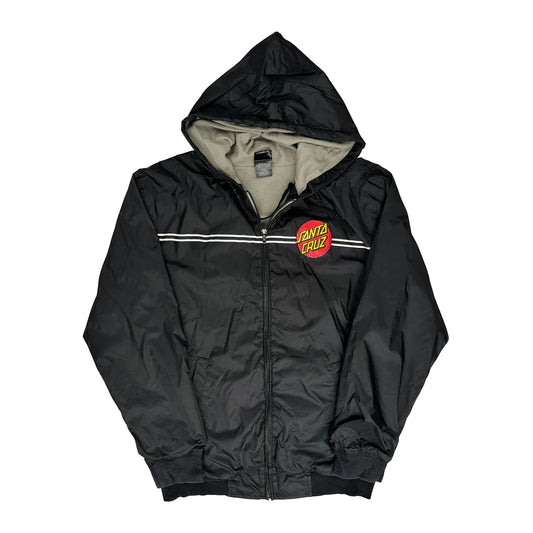 Santa Cruz Graphic Windbreaker - Large Black Nylon