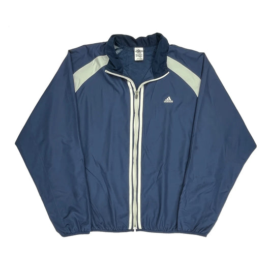 None Adidas Windbreaker - XL Blue Polyester