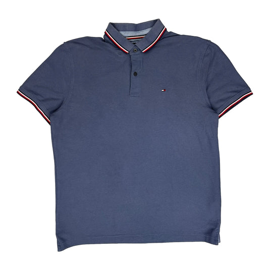 Tommy Hilfiger Polo Shirt - Large Blue Cotton