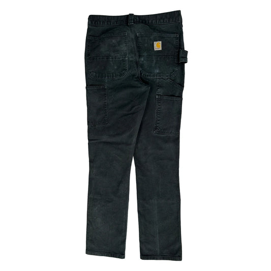 Vintage Carhartt Double Knee Carpenter Trousers - 29W 31L Black Cotton
