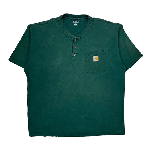 Carhartt T-Shirt - Large Green Cotton