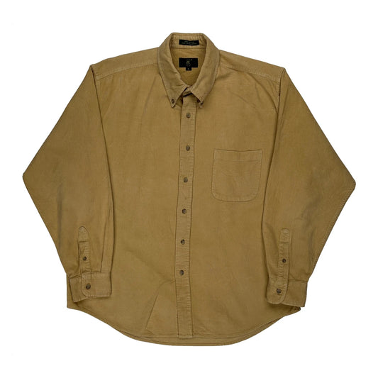 Club Room Cord Shirt - Large Beige Cotton