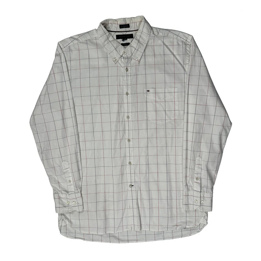 Tommy Hilfiger Checked Shirt - XL White Cotton