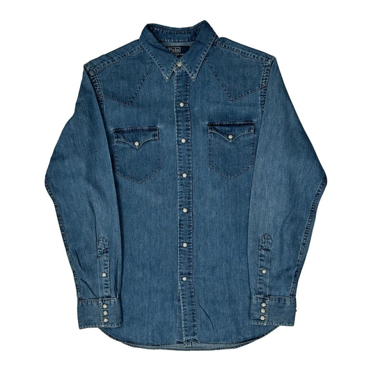 Polo By Ralph Lauren Denim Shirt - Medium Blue Cotton