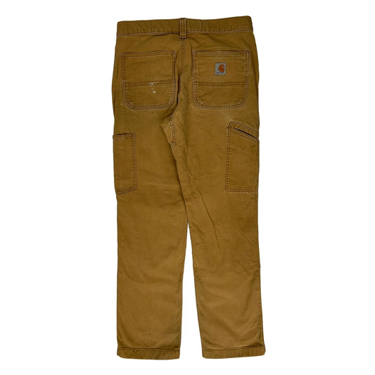 Rugged Flex Carhartt Double Knee Carpenter Trousers - 30W 29L Khaki Cotton