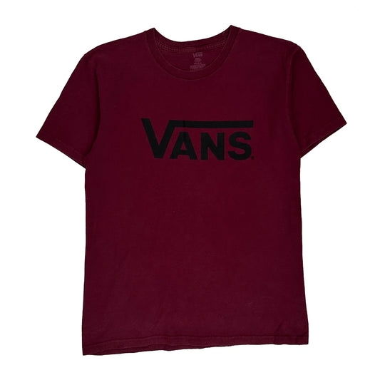 Vans T-Shirt - Small Burgundy Cotton