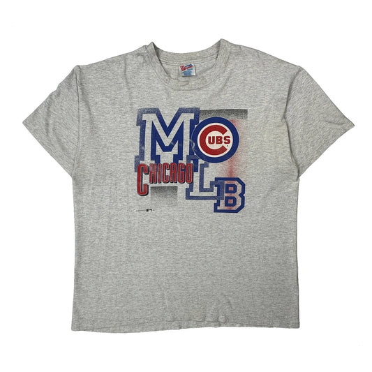Vintage Chicago Cubs Hanes Single Stitch T-Shirt - XL Grey Cotton