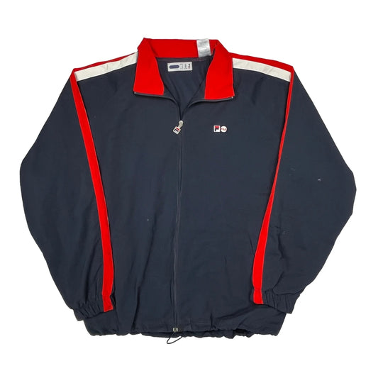 Fila Striped Track Jacket - XL Navy Polyester