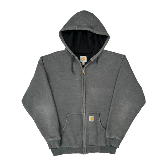 Thermal Lined Carhartt Full Zip Hoodie - Medium Grey Cotton