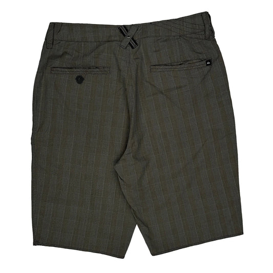 Vintage Quiksilver Checked Shorts - 30W 11L Grey Polyester Blend