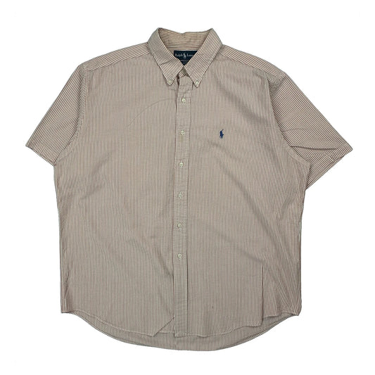 Blake Shirt Ralph Lauren Striped Short Sleeve Shirt - XL Red Cotton