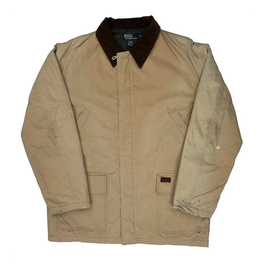 Polo By Ralph Lauren Barn Coat Jacket - Large Beige Cotton