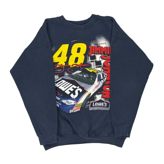Jimmie Johnson Alstyle Nascar Sweatshirt - Large Blue Cotton Blend