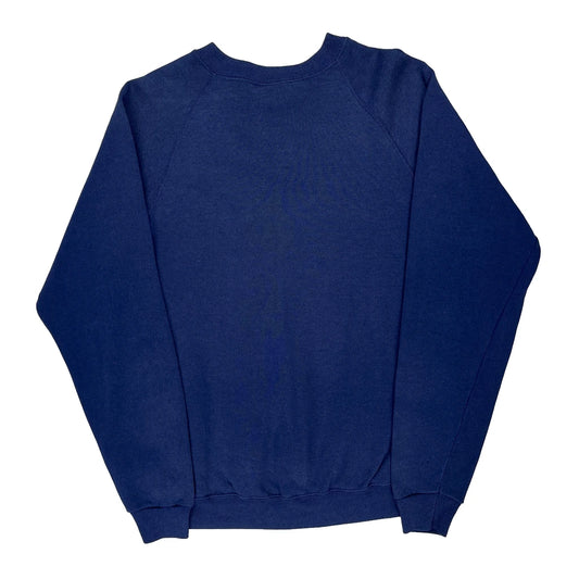 90S Blank Made In USA Sturdy Sweats Sweatshirt - Large Blue Cotton