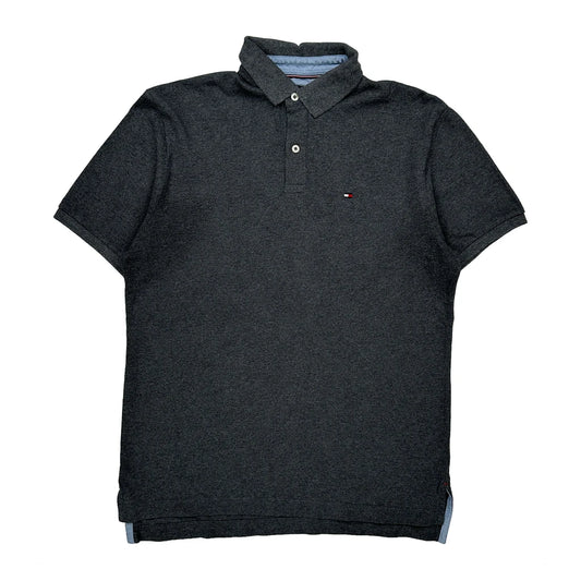 Vintage Tommy Hilfiger Polo Shirt - Medium Grey Cotton