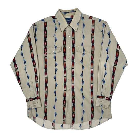 Wrangler Tall Shirt - XL Beige Cotton
