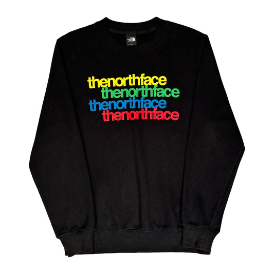 The North Face Spellout Sweatshirt - Large Black Cotton Blend