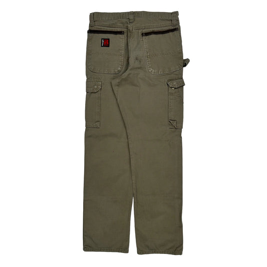 Wrangler Cargo Trousers - 31W 34L Khaki Cotton