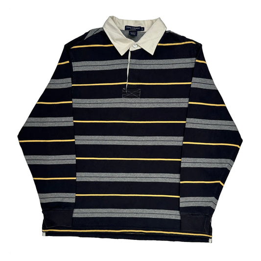 Daniel Cremieux Striped Rugby Shirt - XL Black Cotton