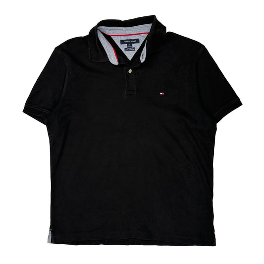 Tommy Hilfiger Polo Shirt - Large Black Cotton