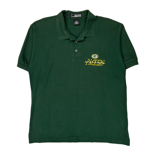 Green Bay Packers Pro Player Nfl Polo Shirt - Large Green Cotton
