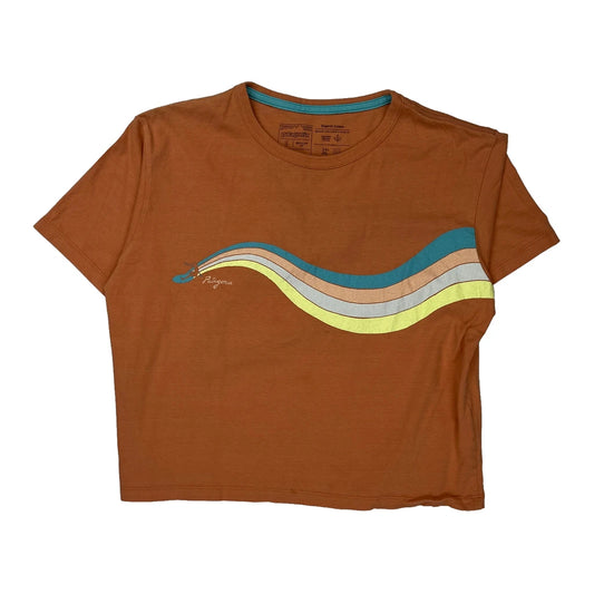 Patagonia Cropped T-Shirt - Small Orange Cotton