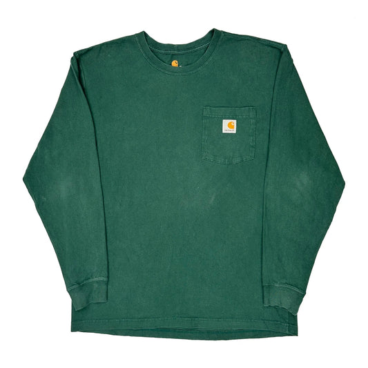 Carhartt Long Sleeve T-Shirt - Medium Green Cotton