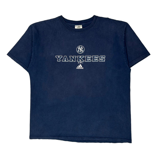 Yankees Adidas Mlb T-Shirt - Large Navy Cotton