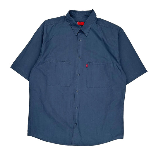 Levis Short Sleeve Shirt - XL Blue Cotton