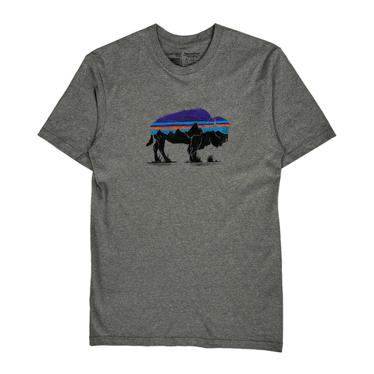 Responsibili-Tee Patagonia Graphic T-Shirt - Small Grey Cotton Blend