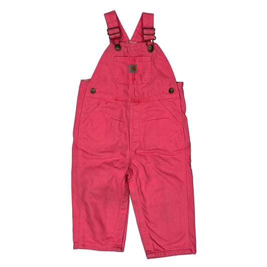 Age 18 Months Carhartt Checked Dungarees - 3XS Pink Cotton