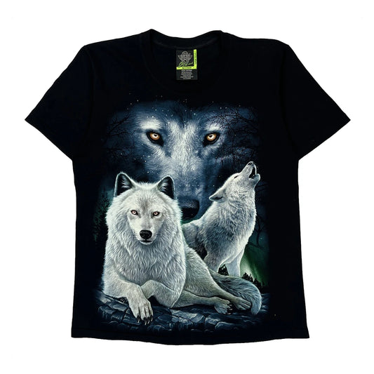 Glow In The Dark Rock Eagle Single Stitch T-Shirt - Large Black Cotton