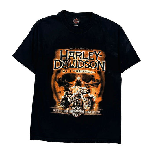 Motorcycles Harley Davidson Graphic T-Shirt - Large Black Cotton