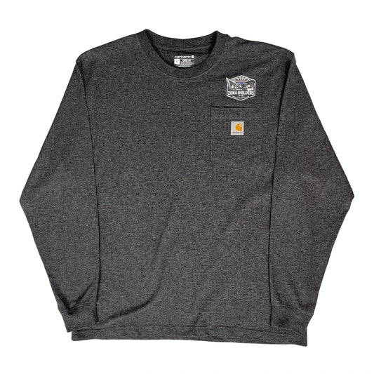 Zona Builders Llc Carhartt Graphic Long Sleeve T-Shirt - Large Grey Cotton